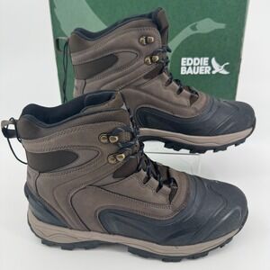 NEW Eddie Bauer Riley Winter Boots MENS Brown Lace Up Insulated Ankle SIZE 9
